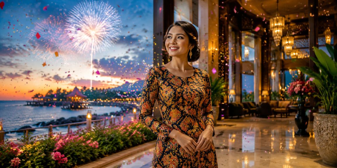 Suasana pertaruhan kasino dan sukan dengan pakaian batik Malaysia